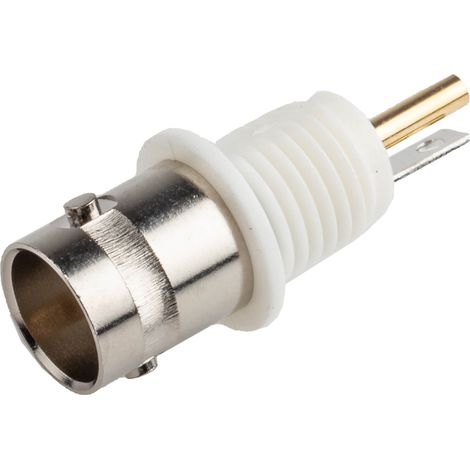 Connecteur coaxial RS PRO Femelle Droit, raccordement A souder 75O Montage panneau ( Prix pour 1 ) (1/3)