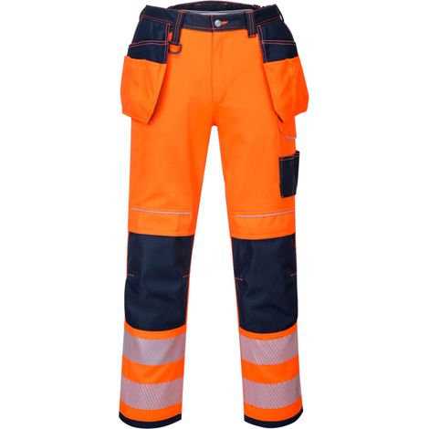Pantalon Hv Pw3 Poches Flottantes Couleur : Orange/noir Taille 44 - Portwest (1/5)