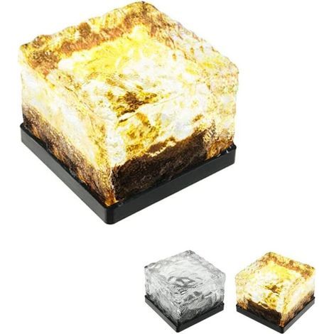 Pavé Lumineux Solaires LED Verre Gravé. Lumière Solaire de Jardin étanche IP65 pour jardin, terrasse, allée, piscine, escalier (10cm-1ud) (1/5)