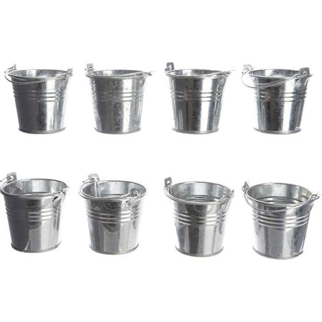 EDM – Mini seau en zinc décoratif avec anse – Pour compositions florales et rangement – Design rustique – Durable et léger (1/2)