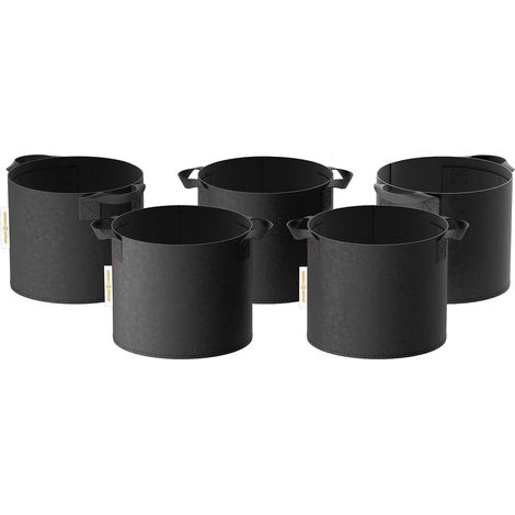 11 Gallons Pots en Tissu, Heavy Duty 350g Non-Woven Fabric éPaissi Sacs de Culture avec PoignéEs, pour L'IntéRieur ExtéRieur Plant Gardening (5 Pack) (1/5)