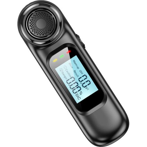 Etilometro ad alta precisione, senza contatto, ricaricabile tramite USB, schermo a LED, allarme