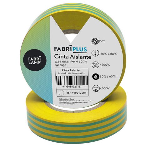 Grünes/gelbes pvc Isolierband 19mmx20m für Elektriker, flexibel und langlebig
