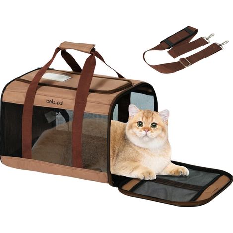 Sac de transport pliable pour animaux de compagnie - Respirant, avec coussin confortable et laisse de sécurité, idéal pour voyages et visites vétérinaires (1/5)