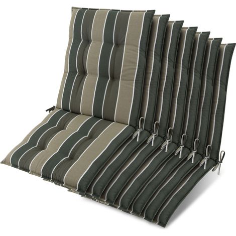 7x Niederlehner Sun-NL Auflage 100x50x8cm Grün-Gestreift