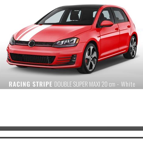 Stripes Strisce Adesive per Auto 2 Fili - Dimensione: 200 MM - Colore: BIANCO