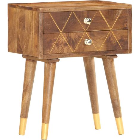 Table de chevet 43 x 30x58 Bois de manguier massif 2 (1/5)
