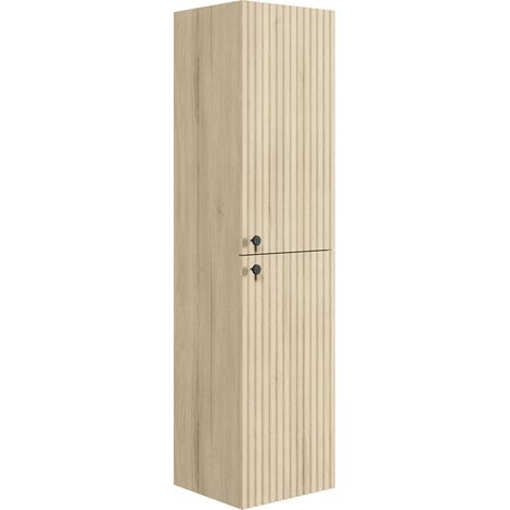 Mobile bagno Saros 35 x 32 x 140 cm - Rovere chiaro - sospesa con 2 ante