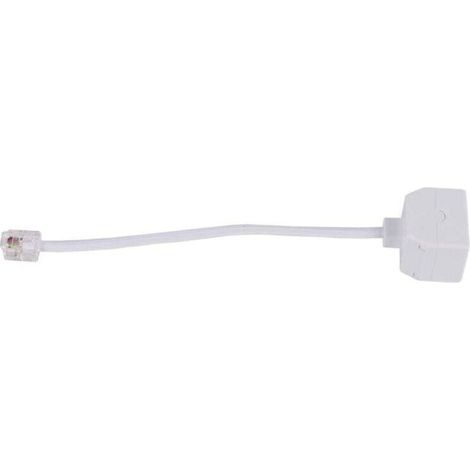 adaptateur du Telephone RJ11 6P4C 1 male a 2 - Blanc (1/4)