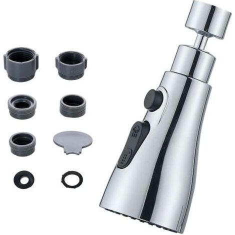 Tête de pulvérisation de robinet d'évier de cuisine pivotante à 360 degrés, remplacement de la tête de robinet de cuisine, tête d'eau purifiée du robinet de cuisine (joints en alliage) (1/5)