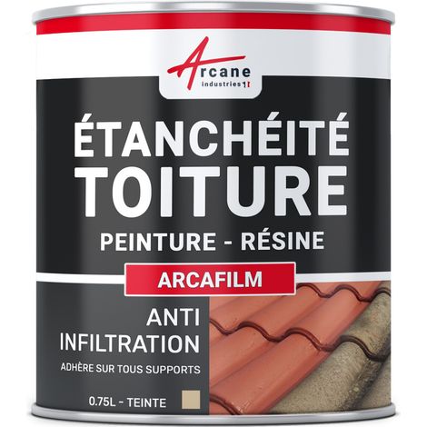 Etanchéité toiture : peinture arcafilm, résine etanchéité pour tuile : Arcane industries - 0.75 L Paille - ARCANE INDUSTRIES
