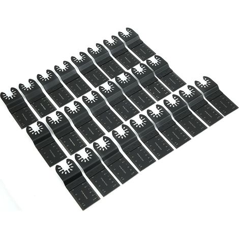 Set mit 25 geraden Sägeblättern aus Kohlenstoffstahl für Holzbearbeitung, schwarz, vielseitig einsetzbar, 34 mm (1/5)