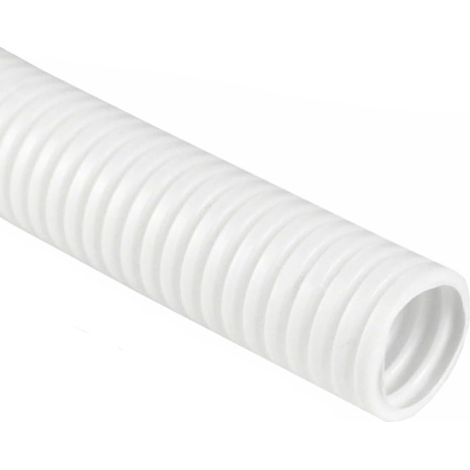 Gaine Câbles Électriques Voiture Gaine Ondulée Flexible Protection Cache Fermé Tuyau Fil Gaine Isolante Conduit Tube Rangement Câble Blanc Extérieur 25mm Long 5 Mètres (1/5)