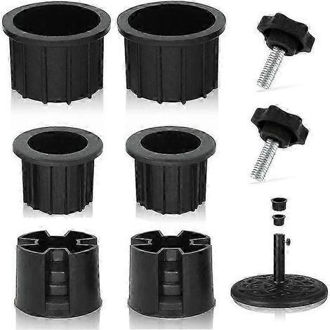 Lot de 8 bouchons et capuchons pour pied de parasol - Pièces de rechange pour pied de parasol de terrasse (1/5)