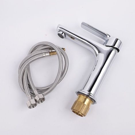 304 stainless steel basin mixer tap – Rust-resistant chrome finish – Water-saving ceramic cartridge – Bathroom tap (1/4)