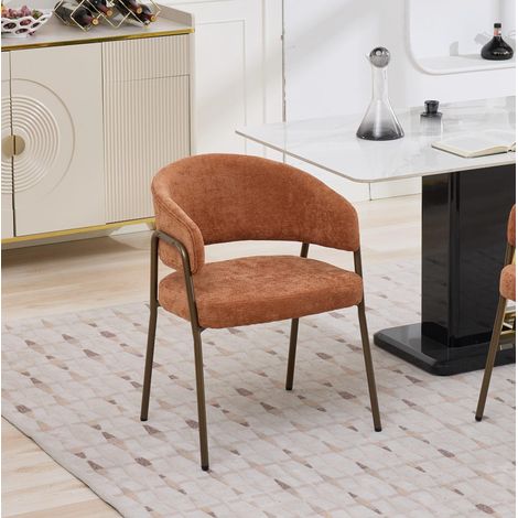 MEUBLIV Chaise de salle à manger 57 x 54,5 x 79,5 cm orange – avec accoudoirs, 1 pieza (1/5)
