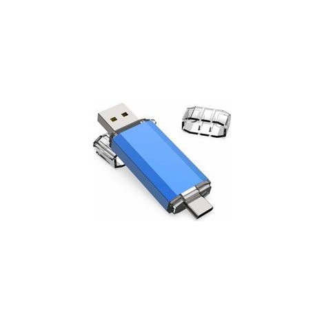 Clé USB Type C 64 Go USB 3.0 Cle USB 64GB 2 en 1 Clef Memory Stick OTG Flash Drive 64 Giga 3.1 U Disque Porte Clé Haute Vitesse Imperméable Double Connectique pour Samsung S8/S9 Huawei