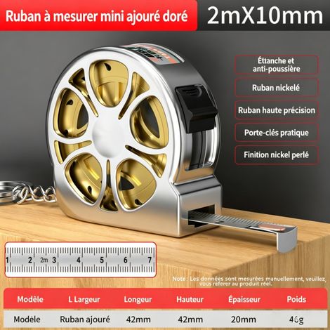 Mini ruban inox creux 2m étanche antirouille haute précision,doré (1/5)