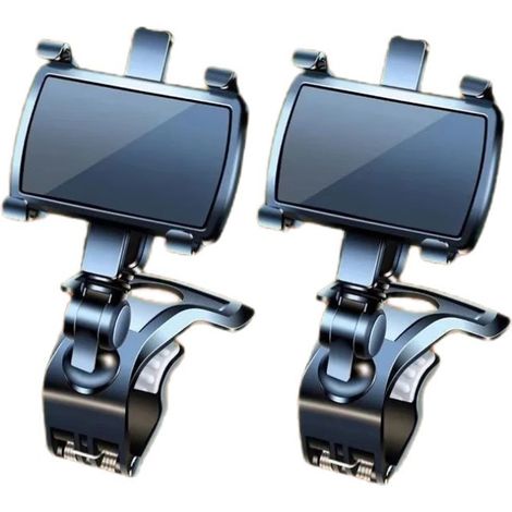 BEBUSINGOTO 2 piezas Soporte para teléfono de coche con rotación de 360 grados, compatible con GPS y smartphones de 4 a 7 pulgadas (negro) (1/5)