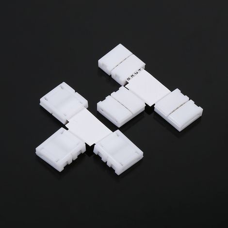 Connecteur Clip 4 broches sans soudure, 5 pièces, adaptateur en T pour bande LED RGB 5050 10mm, raccord rapide pour ruban lumineux (1/5)