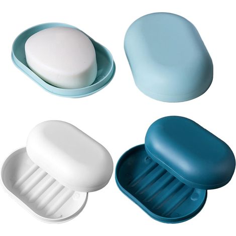 Set di tre portasapone da viaggio, in plastica con coperchio - 11,27,53,8 (CM)
