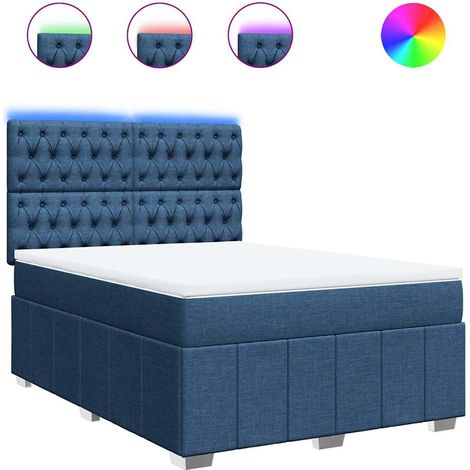 Maison Exclusive - Giroletto a Molle con Materasso Blu 140x190 cm in Tessuto