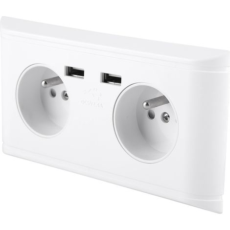 Multifunktionale EU-Wandsteckdose mit zwei USB-Anschlüssen zum Laden von Mobiltelefonen, 250 V (1/5)