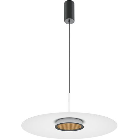 Maytoni El Plafonnier moderne en forme de dôme, noir, 3 000 K, 800 lm, abat-jour blanc