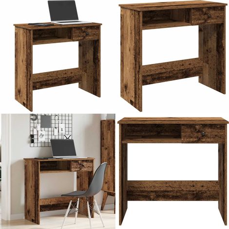 vidaXL Bureau style vieux bois 80x40x75 cm bois d'ingénierie (1/5)