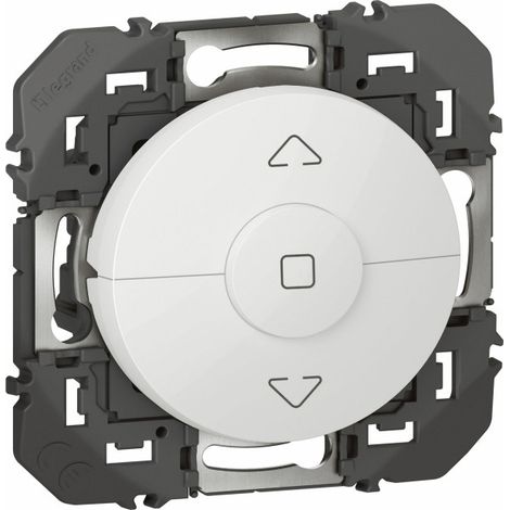 Legrand – Interrupteur volet roulant Dooxie – 3 boutons montée, descente, stop – Installation rapide sans outil – Finition blanche – IP20