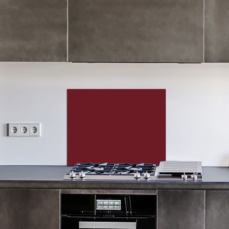 Crédence cuisine en aluminium - Pose autocollante rouge Rouge bordeaux - 90 x 70 cm – Idéal fond de hotte (1/4)