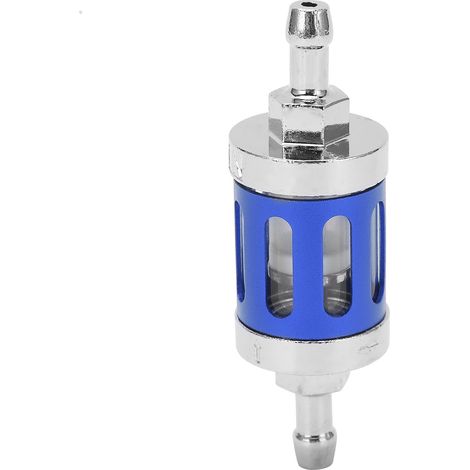 Filtre à carburant avec couvercle en aluminium et verre de remplacement pour voitures, quads, SUV, motos et pit bikes - Bleu (1/5)