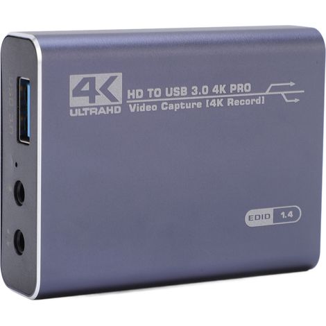 Carte d'acquisition vidéo 4K USB 3.0 HD : périphérique d'acquisition vidéo Plug and Play pour ordinateur, téléphone et diffusion en direct. (1/5)