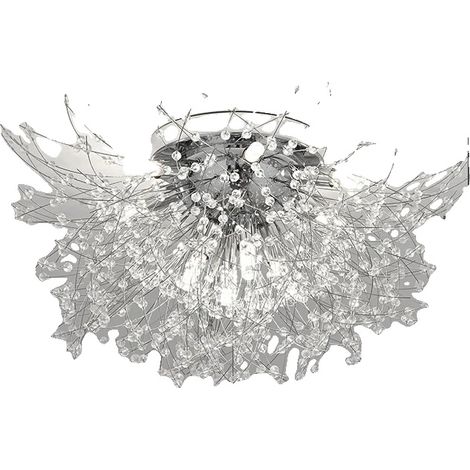 Chandelier, Design Moderne, Température de Couleur Ajustable, Argent, 3 Couleurs Changeables (1/2)