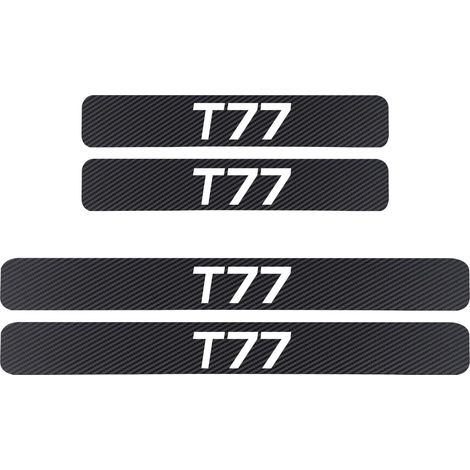 (Logo rouge,pour T77) Pour FAW Besturn T99 T77 Hongqi H9 HS5 HS7 HS9 H5 HS3 : autocollants de seuil de porte/pédale en fibre de carbone Accessoires auto (1/3)