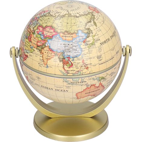 Mini globe terrestre anglais rotatif bureau outil pédagogique géographie carte monde (1/5)