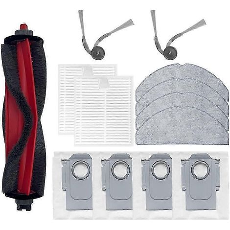 Pièces de rechange compatibles avec les aspirateurs robots Q7TF/Q7TF+ : unité principale, brosse latérale, filtre HEPA, serpillière, sac à poussière (1/5)
