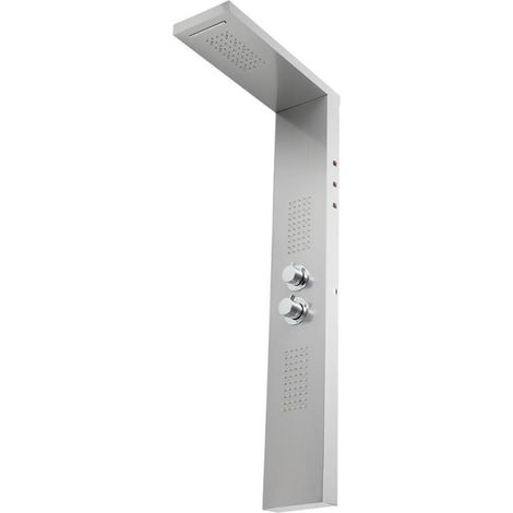 Ensemble de douche mitigeur thermostatique intelli Robinets de douche de salle de bain de luxe, mitigeur de baignoire à colonne de panneau de douche à LED, écran de température de douche à main multif (1/5)