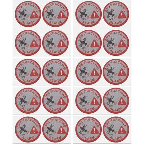20 x GPS Tracking Alarm Stickers 7.5 x 3 cm Warning Sticker for Indoor and Outdoor Use Theft Protection Adhesive Sticker (Rectangle) (1/5)