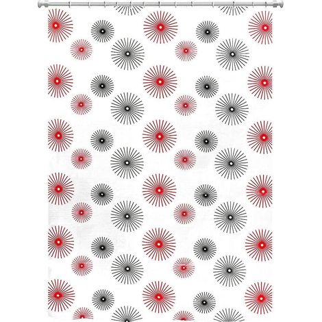 Tenda Doccia Vasca Bagno 180x200 Cm Resistente Impermeabile Antimuffa Moderna Con Ganci - F