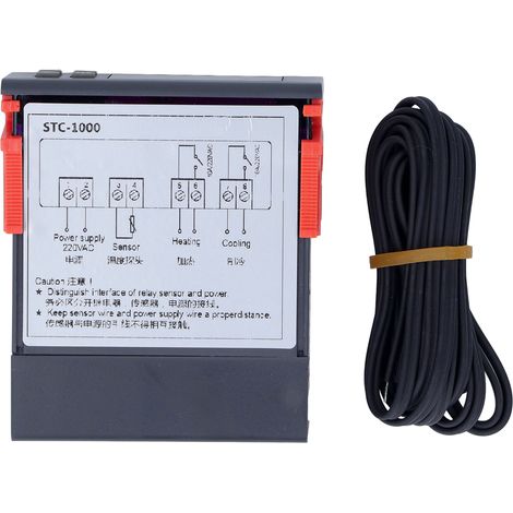 Intelligenter digitaler Thermostat -50°C bis 99°C, LED-Anzeige, integrierter NTC-Sensor, 220VAC Temperaturregler, einstellbarer Regler für die Heizung. (1/5)