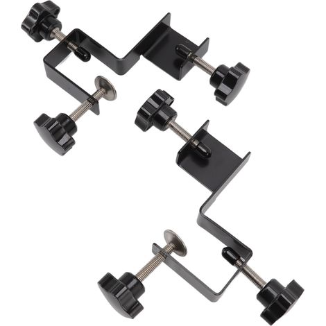 Lot de 2 pinces de fixation pour tiroirs de meubles (gauche et droite), gabarit de montage, pinces de menuiserie noires pour tiroirs avant de meubles. (1/5)