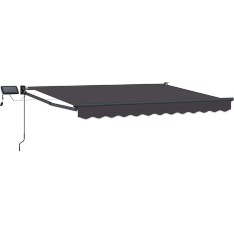 Manuelle Gelenkarmmarkise mit LEDs Anthrazit 2,5 x 2 m