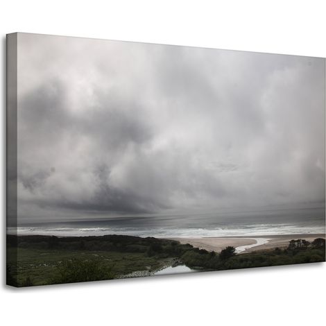 Leinwanddruck Natur „Mündung zum Meer“ 90 x 60 cm