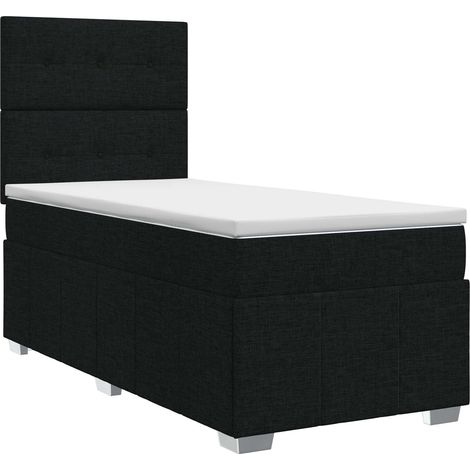 Maison Exclusive - Letto box spring con materasso Nero 90 x 190 cm Tessuto (1/5)