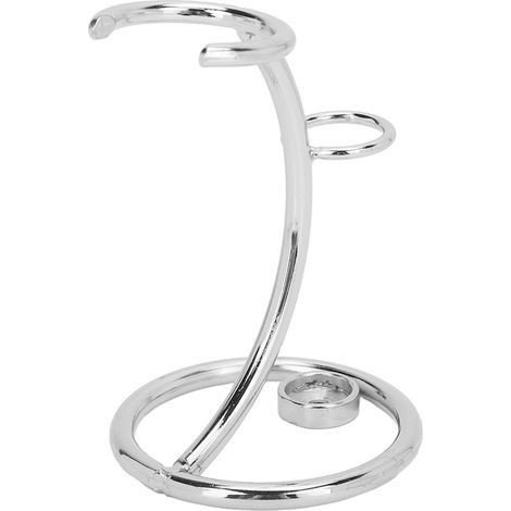 Rasiererhalter aus silberfarbenem Edelstahl, modern, hygienisch, rostfrei und schnelltrocknend für Herren (1/5)