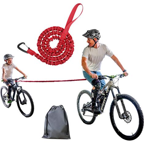 Corde de remorquage élastique pour VTT adulte et enfant, sangle réfléchissante de traction avec sac de rangement (1/5)
