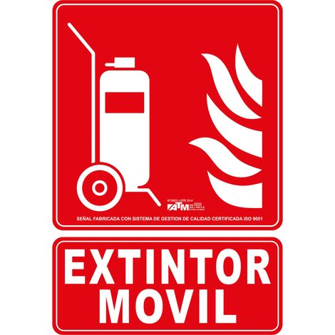 Panneau de camion extincteur ATM en PVC de classe B et de dimensions 30x20 cm.