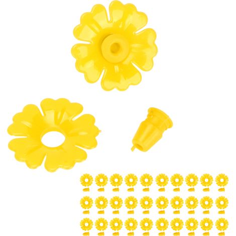 30 Stück Kolibri-Vogelfutterblumen, Ersatzfutteröffnungen, gelbe Gartenartikel (1/5)