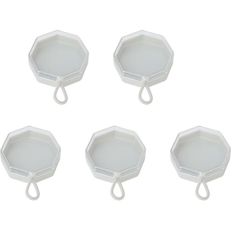 Boîte de rangement pour 5 éponges poudre, ABS transparent, couvercle clair, contenant 2,5x6 cm, organiseur maquillage, étui protecteur, accessoire beauté. (1/5)